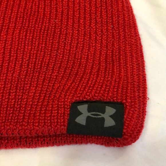 New Under Armour Men’s Hat Beanie Red - Picture 3 of 4